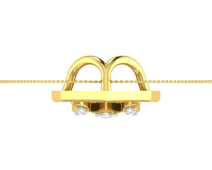 Shiv Trishul & Damroo Pendant in gold with diamonds - Jewelslane