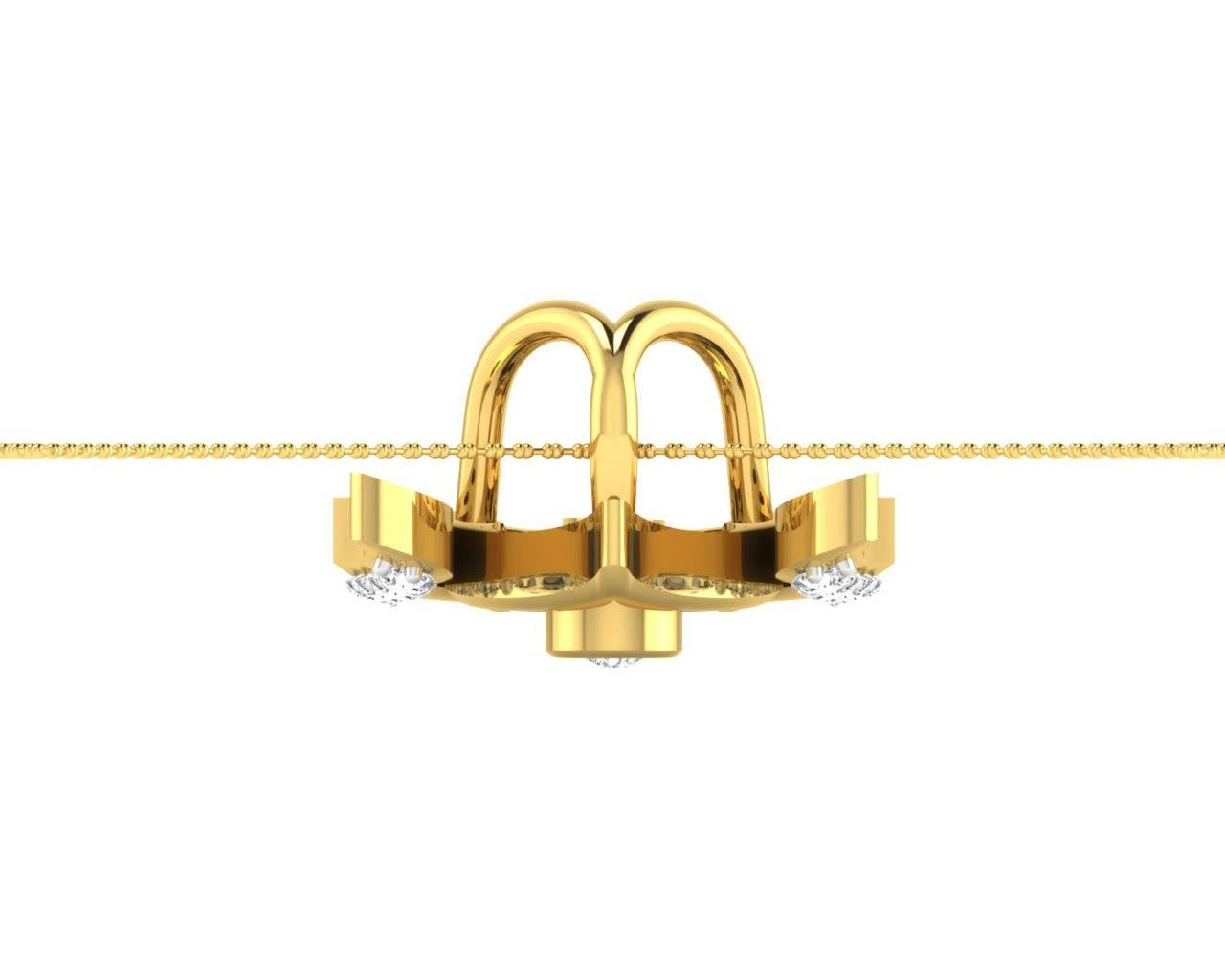 Auspicious Shiv Trident Pendant in Gold - Jewelslane
