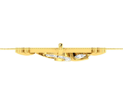 Auspicious Aum Pendant in Gold with diamonds - Jewelslane