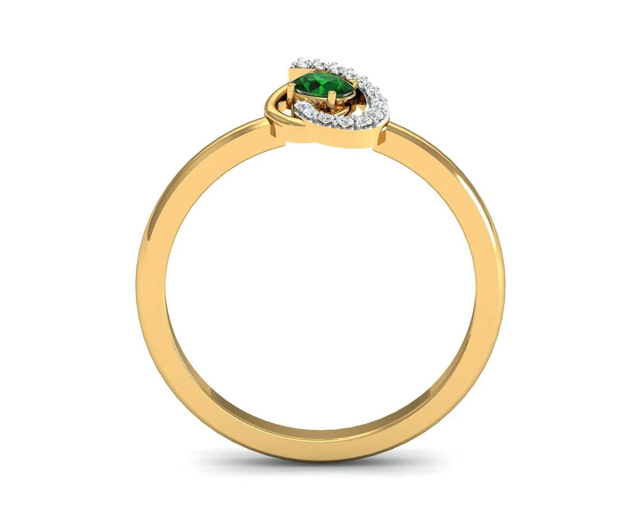 Sely Emerald & diamond ring in hallmarked gold - Jewelslane