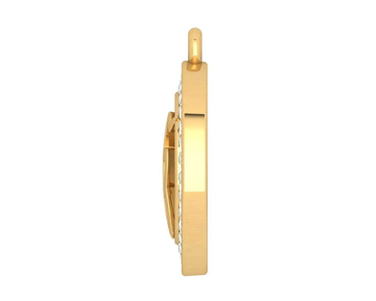 Ik onkar 12mm charm in hallmarked Gold with round brilliant diamonds - Jewelslane