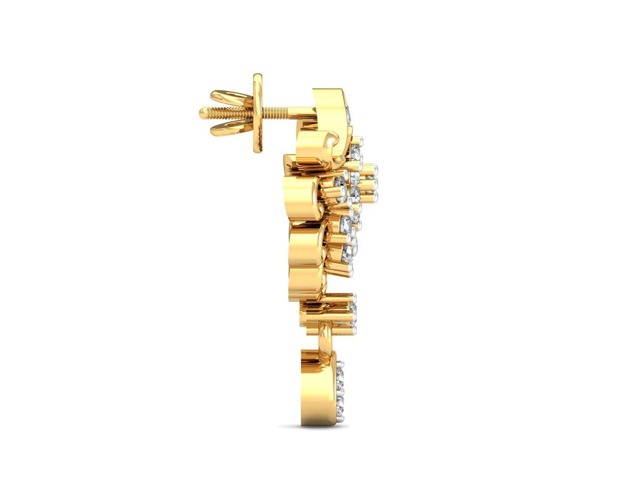 Tanvi Diamond Earrings in Gold - Jewelslane
