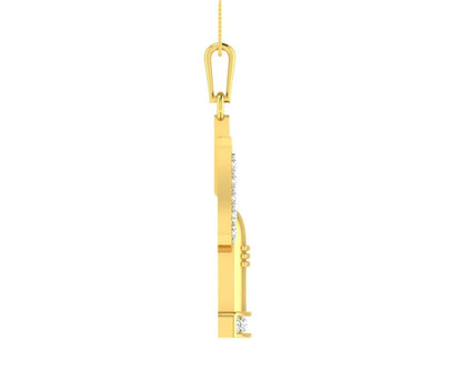 Shiv Trishul & Shivling pendant in Gold with diamonds - Jewelslane