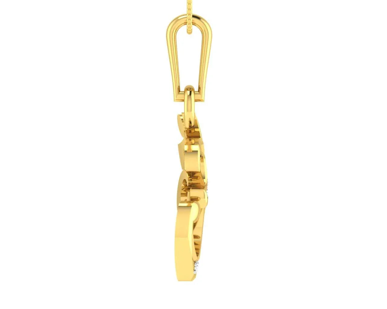 Ornate Aum Pendant in Gold with diamonds - Jewelslane