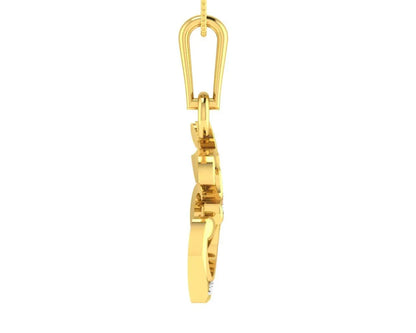 Ornate Aum Pendant in Gold with diamonds - Jewelslane