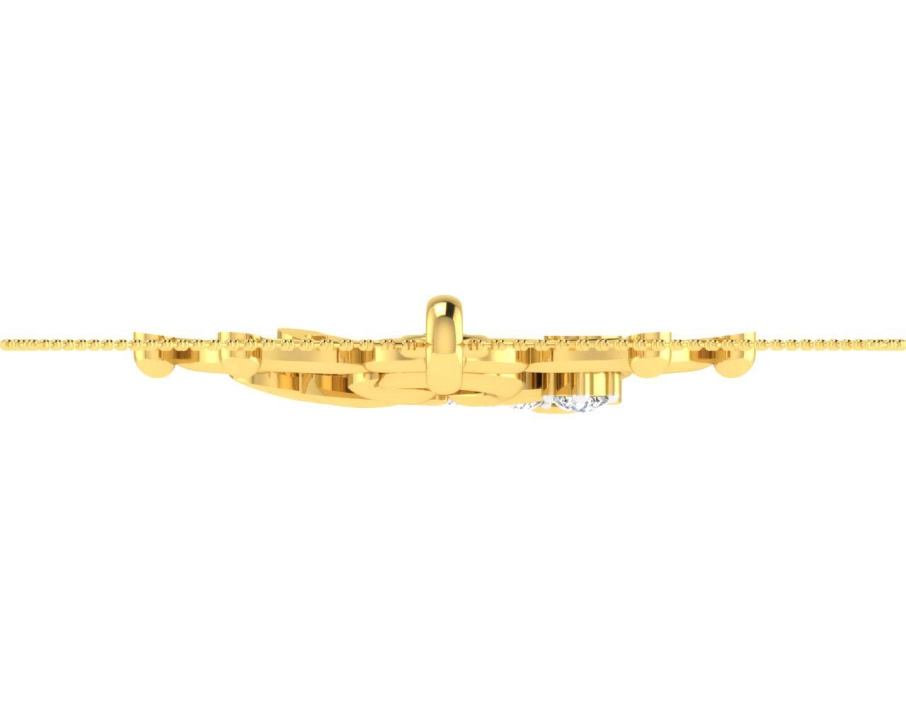 Auspicious Om with Trident pendant in Gold - Jewelslane