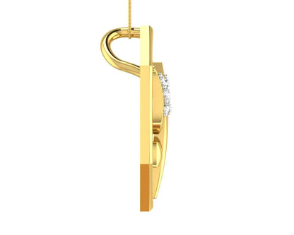 Shiv Trishul & Damroo Pendant in gold with diamonds - Jewelslane