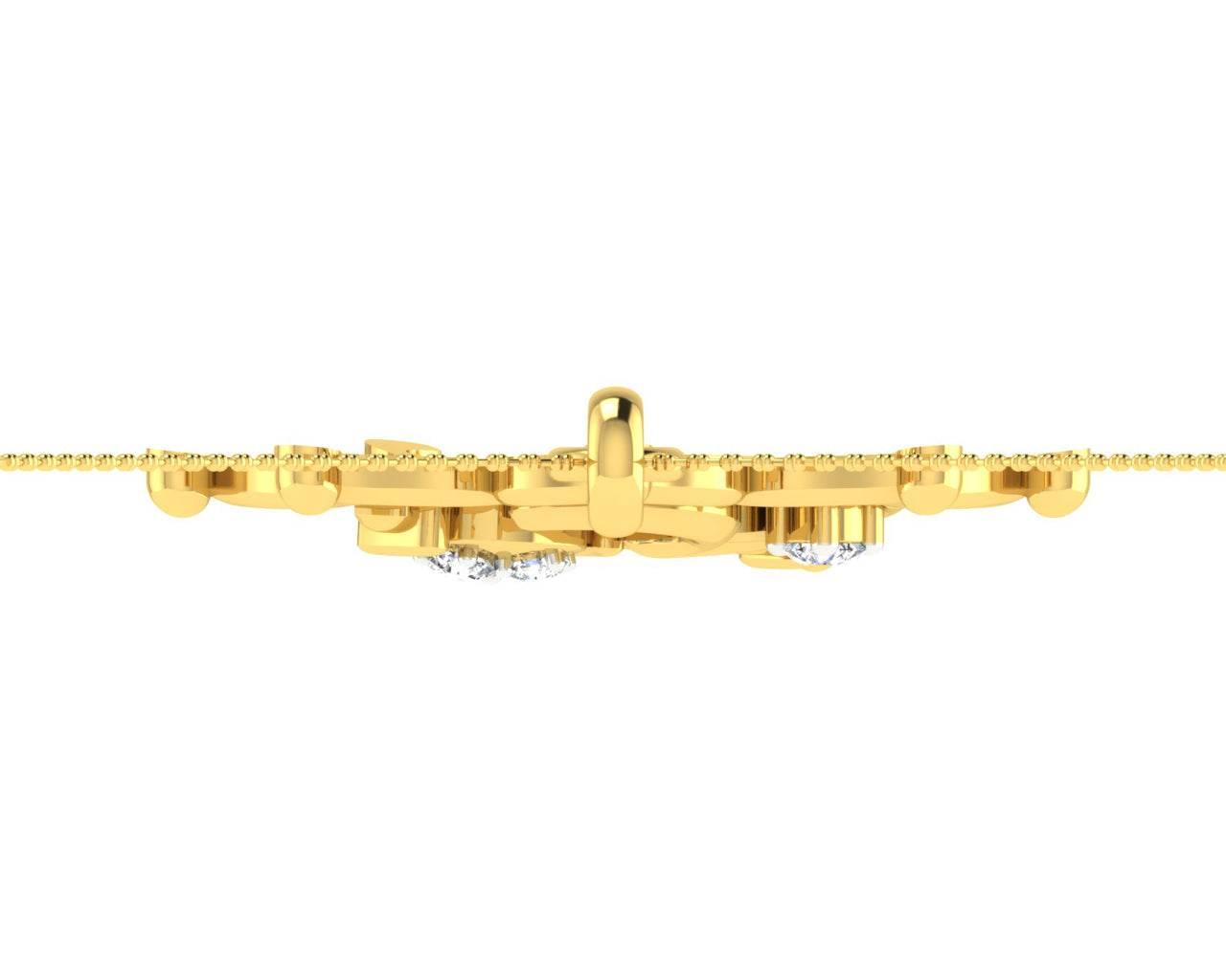 Propitious Om with Mace pendant in gold & diamonds - Jewelslane