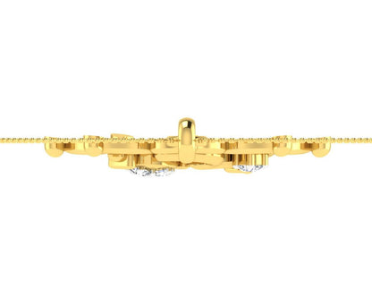 Propitious Om with Mace pendant in gold & diamonds - Jewelslane