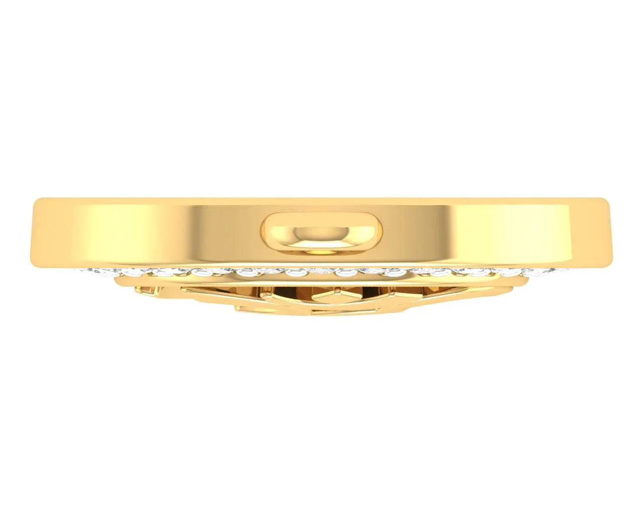 Om 12mm charm in hallmarked Gold with round brilliant diamonds - Jewelslane