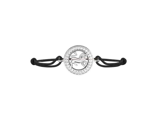 Leo Bracelet in Silver with 27 Diamonds on Nylon Thread Primary Image