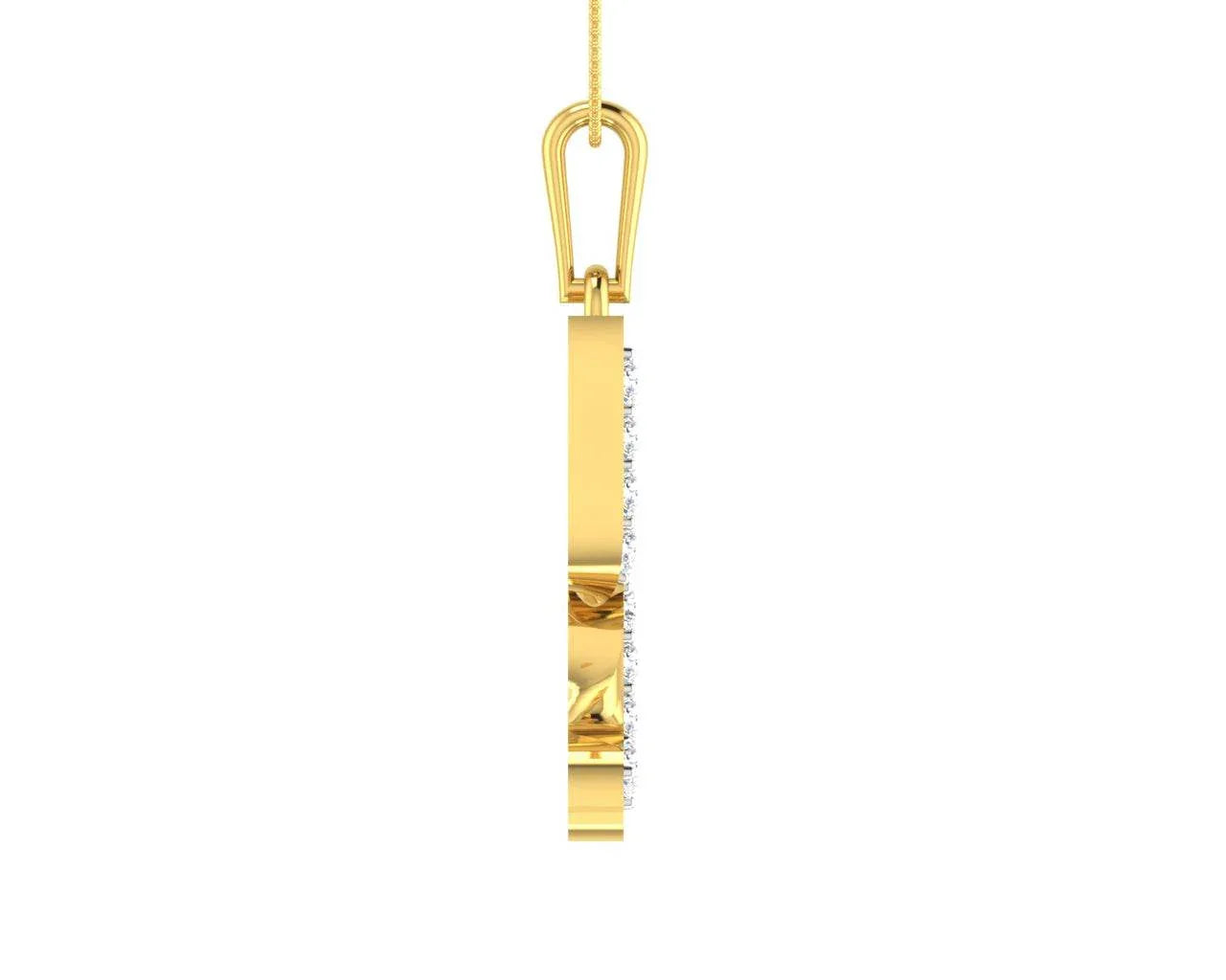 Gold Swastika Pendant with diamonds - Jewelslane