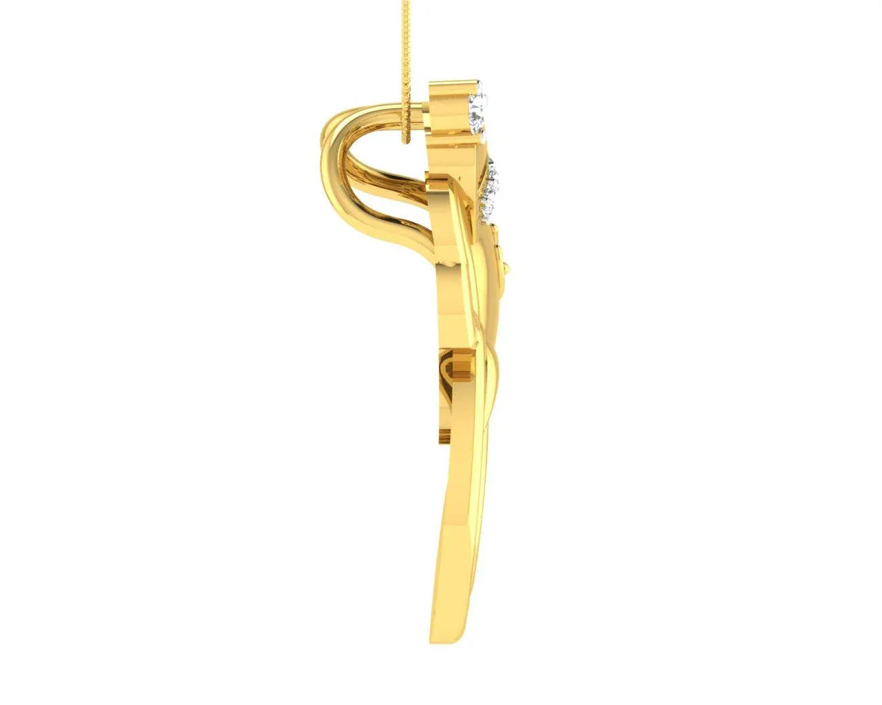 Divine Ganpati Pendant in gold with diamonds - Jewelslane