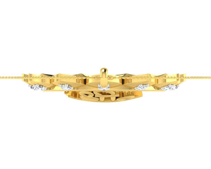 Auspicious Shri Sai Pendant in Gold studded with diamonds - Jewelslane