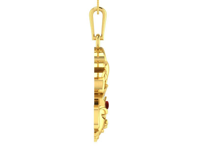 Auspicious Durga Pendant in Gold with diamonds - Jewelslane