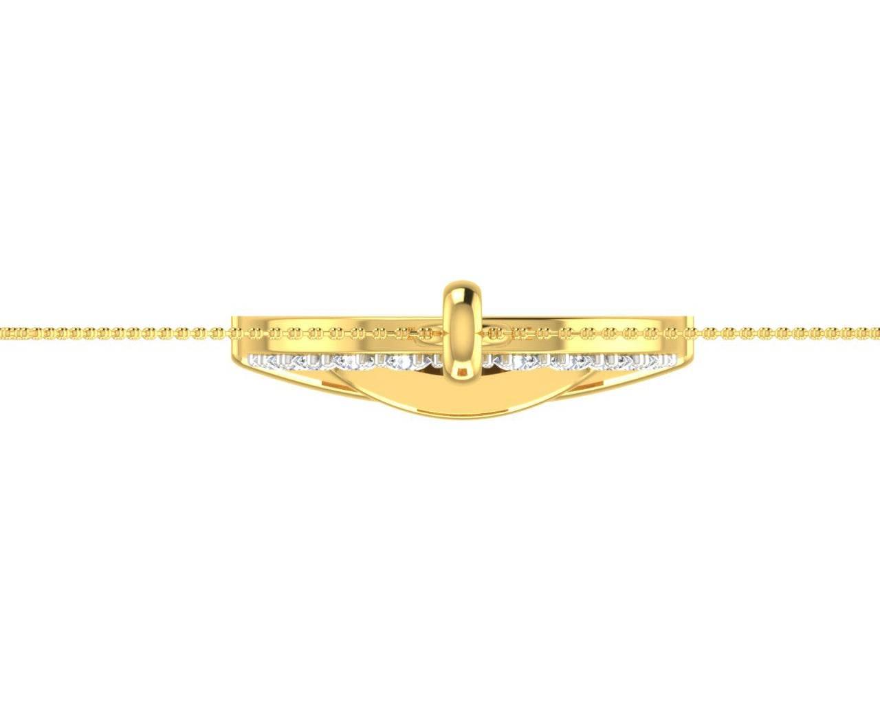 Auspicious Shiv ling and Shiv trishul pendant in gold with diamonds - Jewelslane