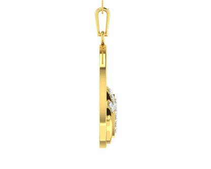 Auspicious Lotus Pendant in Gold with Diamonds - Jewelslane