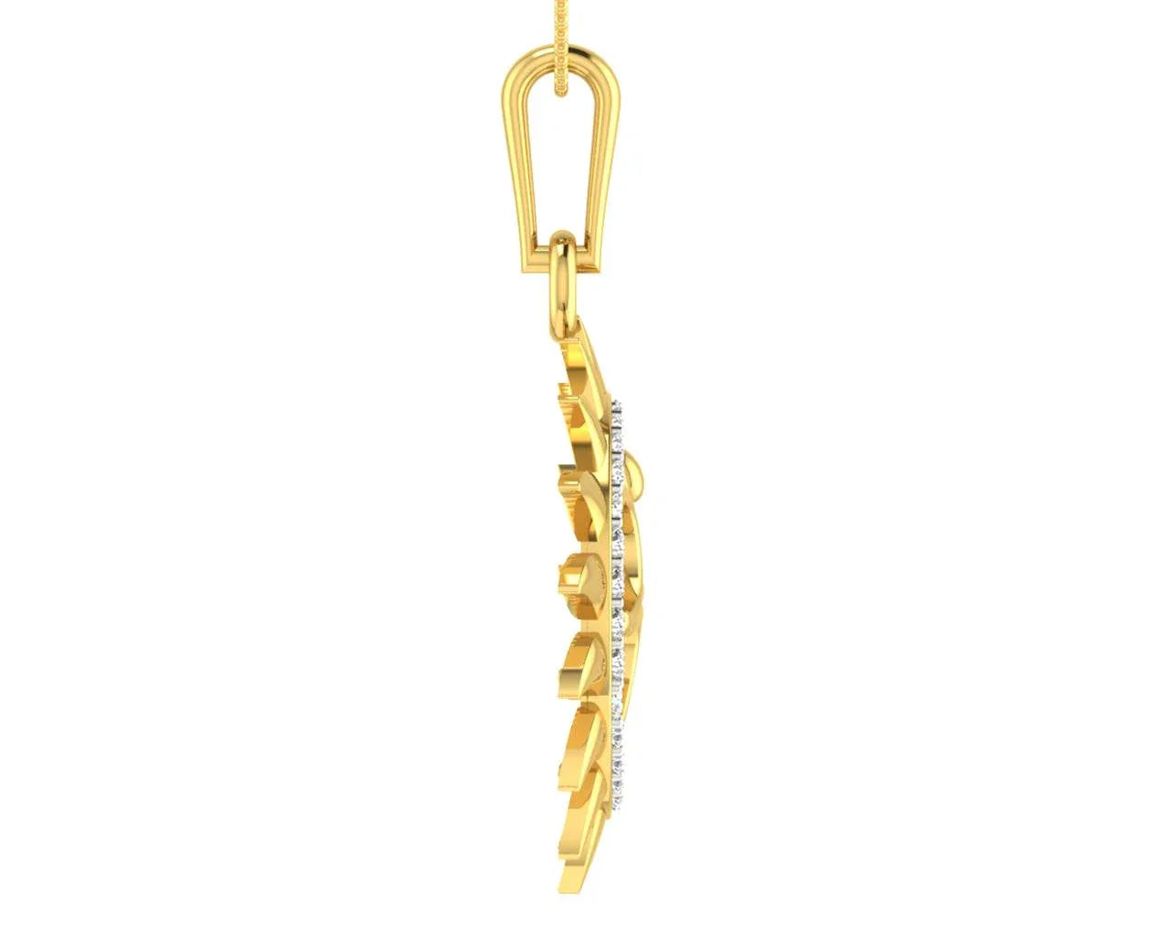 Om diamond pendant in Gold - Jewelslane