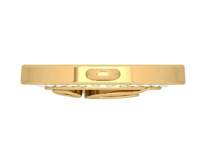 Ik onkar 12mm charm in hallmarked Gold with round brilliant diamonds - Jewelslane