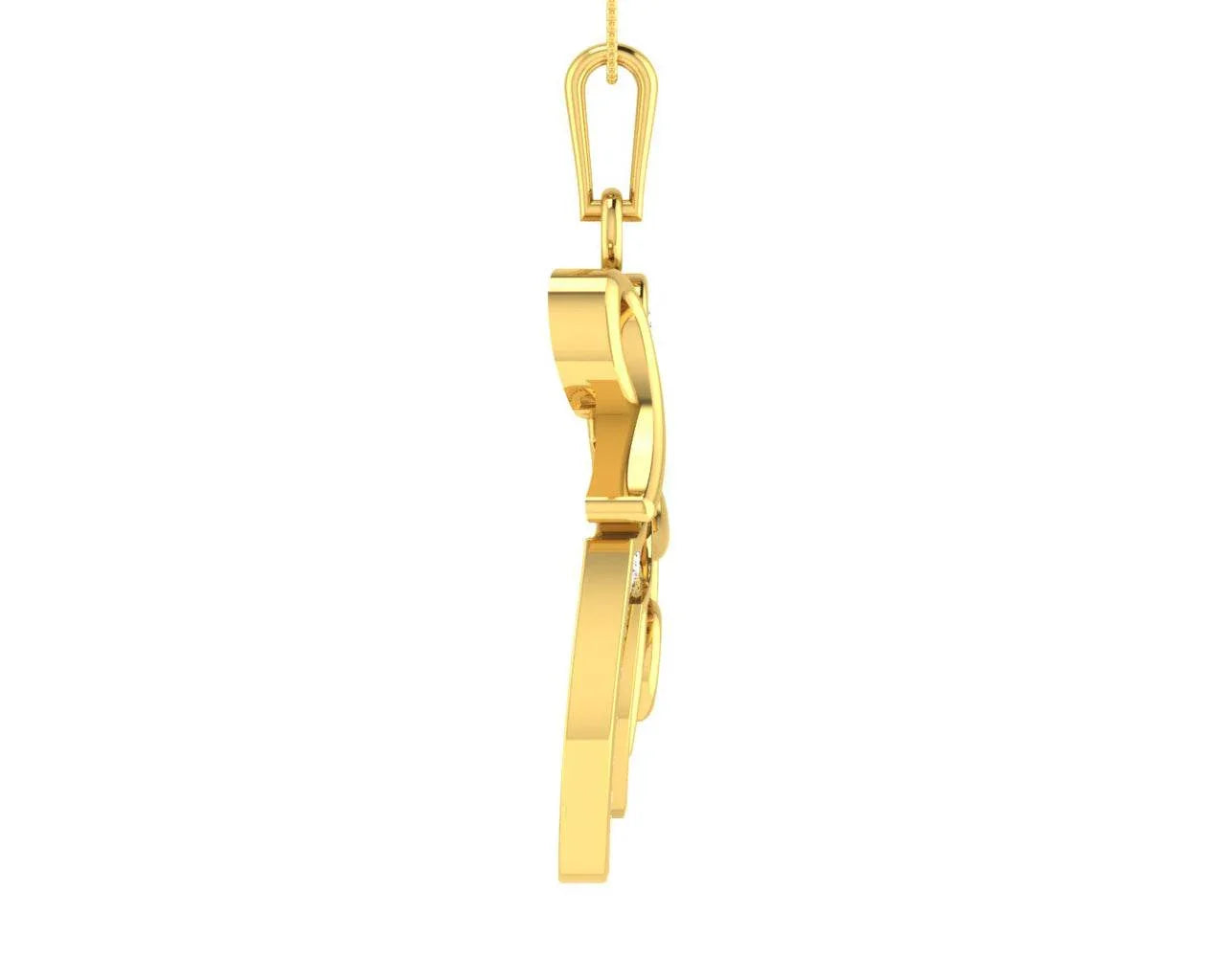 Propitious Shri Ram pendant in gold with diamonds - Jewelslane
