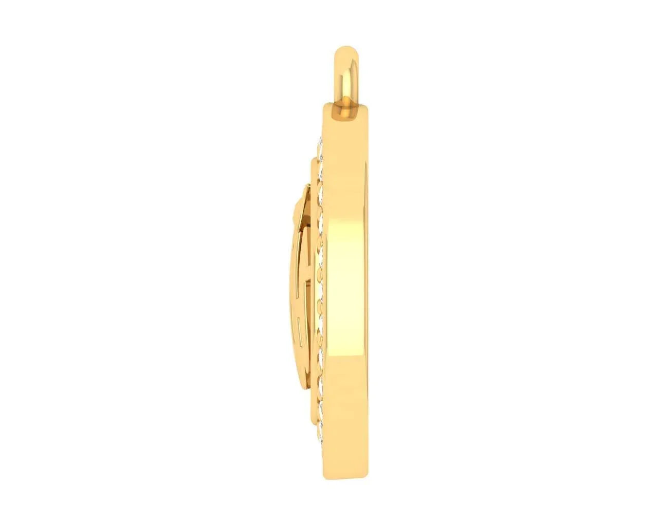 Allah 12mm charm in hallmarked Gold with round brilliant diamonds - Jewelslane