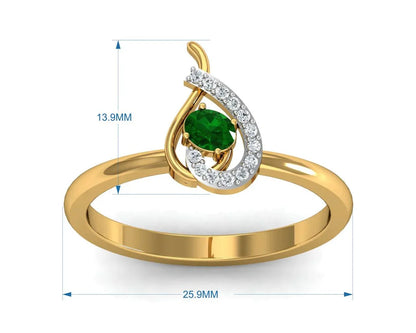Sely Emerald & diamond ring in hallmarked gold - Jewelslane