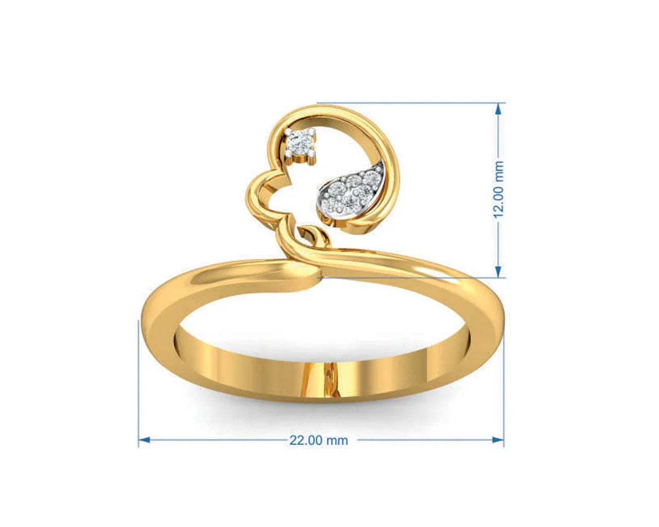 Reya Diamond Pendant, earring ring set In gold - Jewelslane