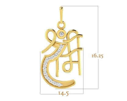 Propitious Shri Ram pendant in gold with diamonds - Jewelslane