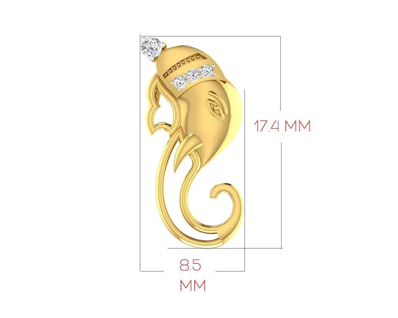 Divine Ganpati Pendant in gold with diamonds - Jewelslane