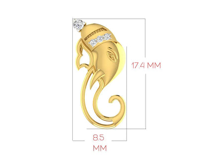 Divine Ganpati Pendant in gold with diamonds - Jewelslane