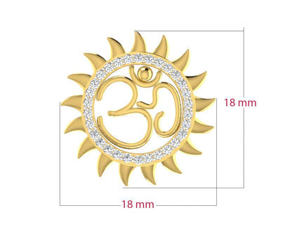 Om diamond pendant in Gold - Jewelslane