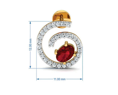 Verica ruby Earrings in Gold with diamonds - Jewelslane