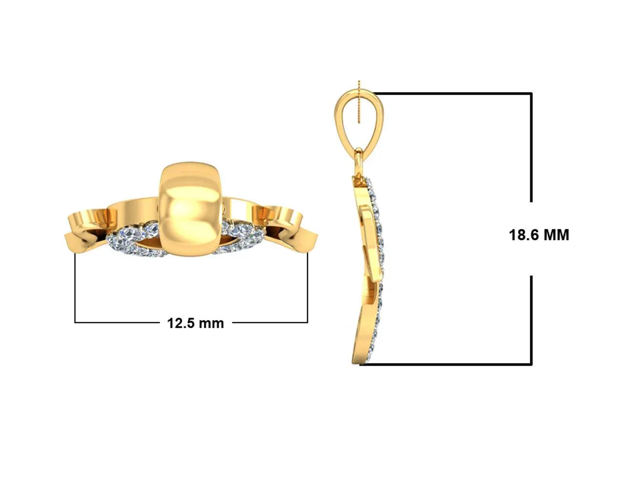 Auspicious Ganpati Gift Pendant in Gold with diamonds - Jewelslane