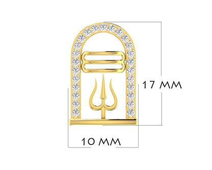 Auspicious Shiv ling and Shiv trishul pendant in gold with diamonds - Jewelslane