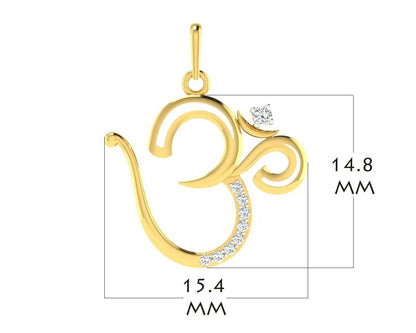 Om Pendant in Gold with diamonds - Jewelslane