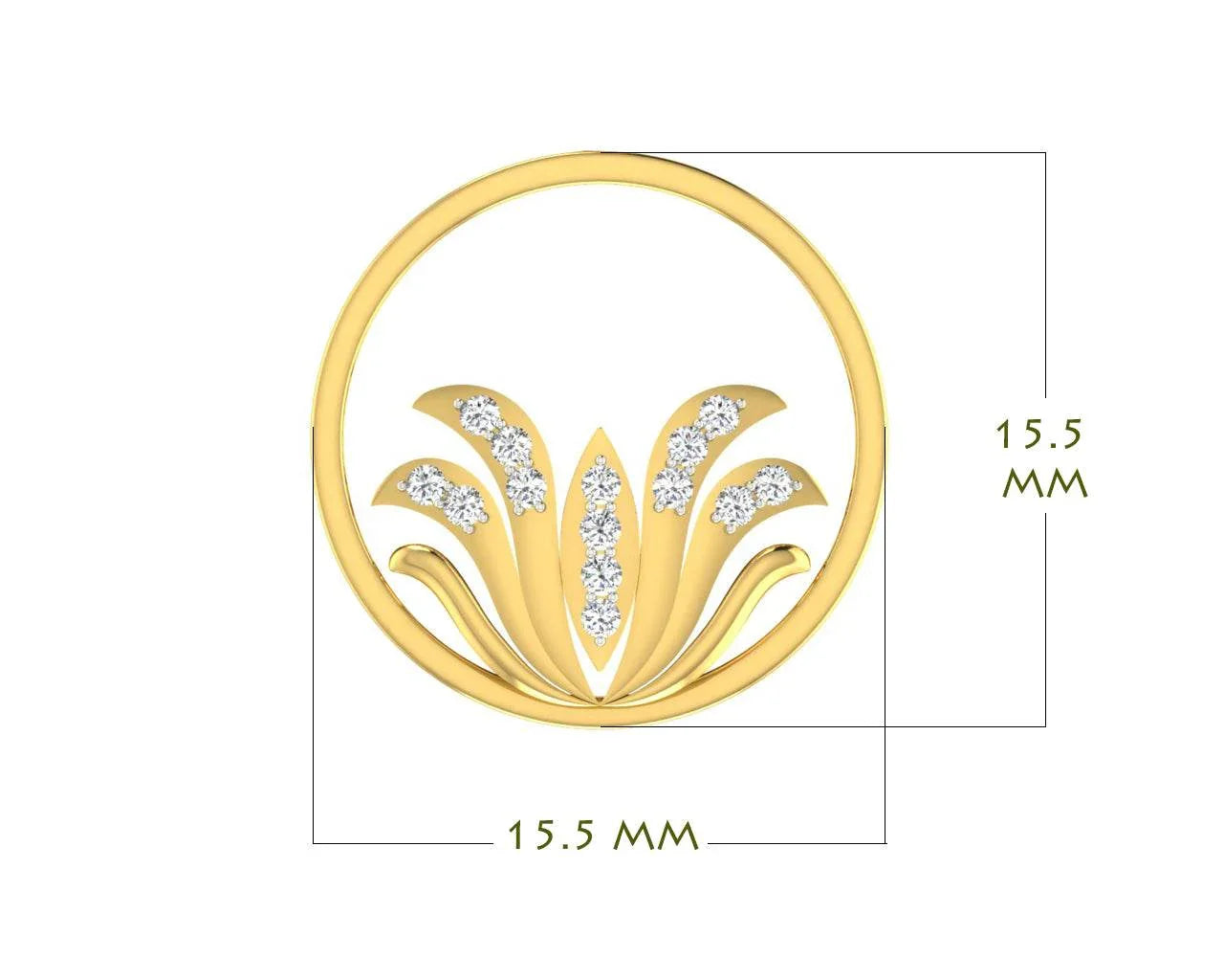 Auspicious Lotus Pendant in Gold with Diamonds - Jewelslane
