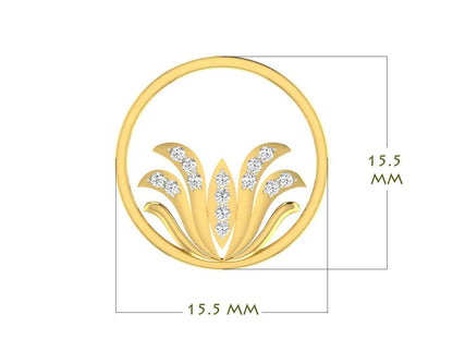 Auspicious Lotus Pendant in Gold with Diamonds - Jewelslane
