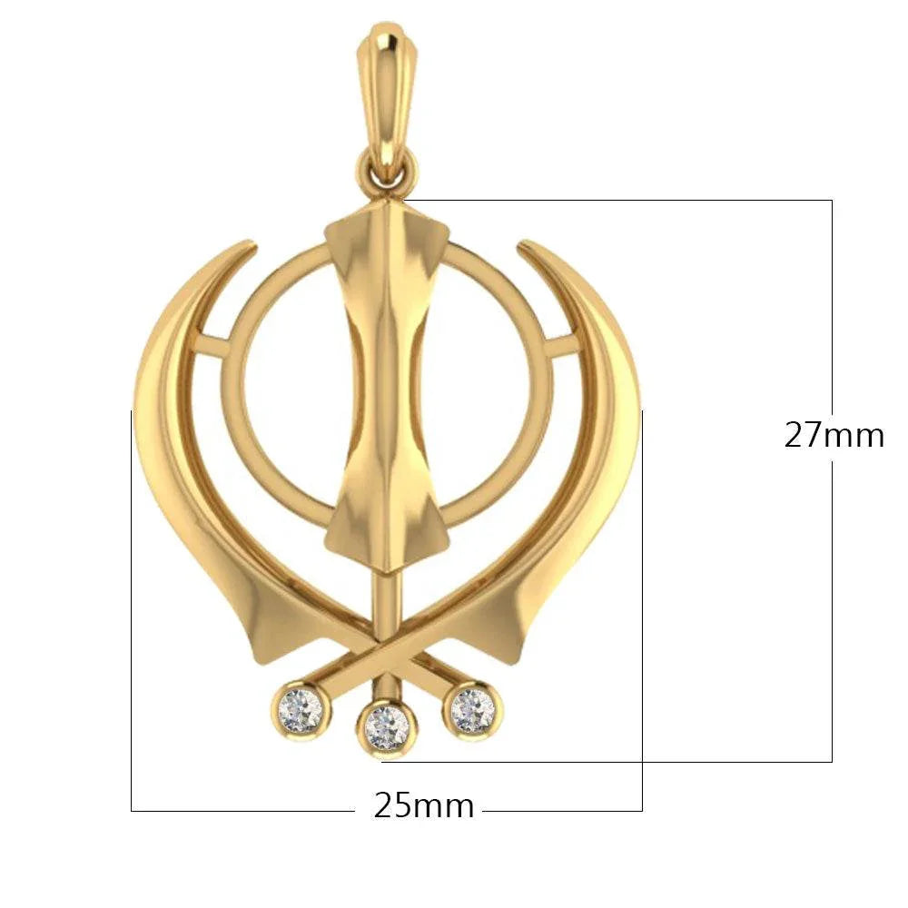 Gold Khanda Pendant - Jewelslane