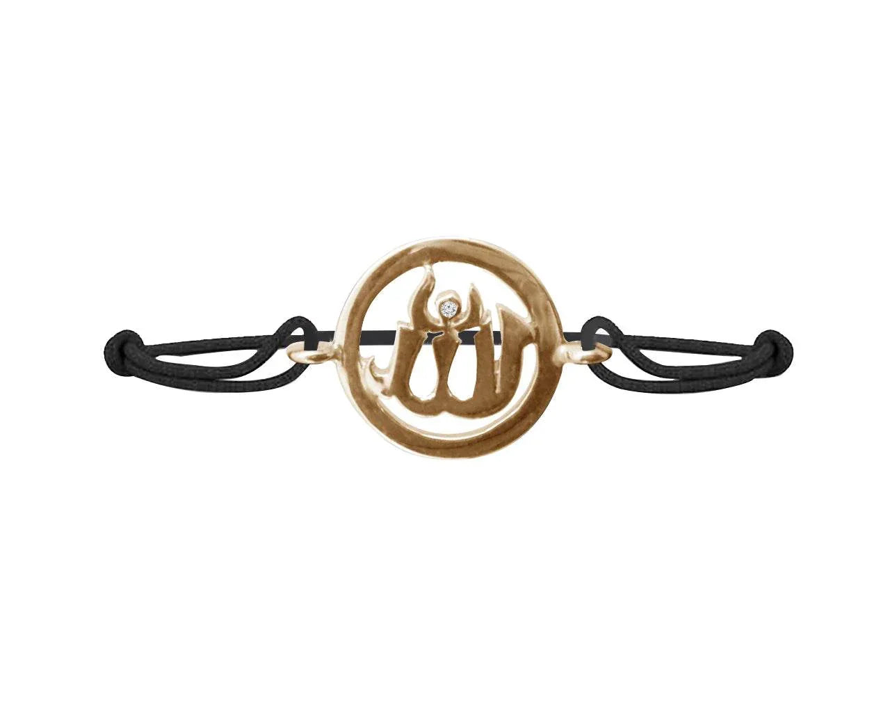 Allah Single Diamond Bracelet in Gold - Jewelslane