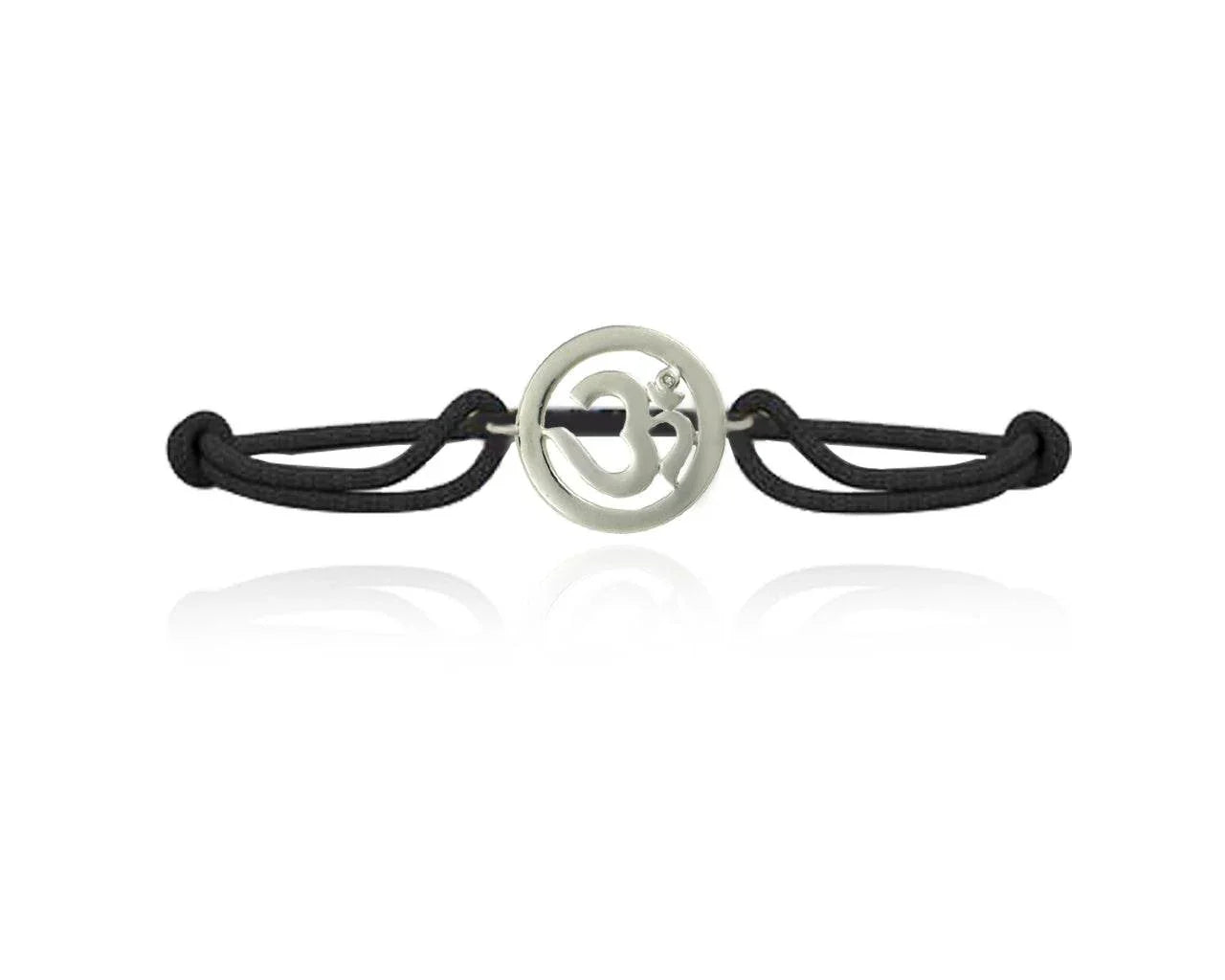 Om Single Diamond Bracelet Silver - Jewelslane