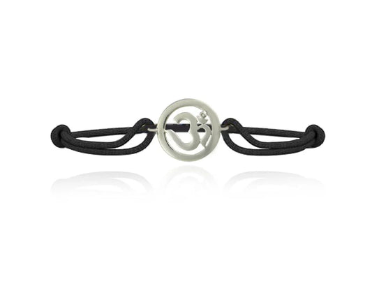 Om Single Diamond Bracelet Silver - Jewelslane