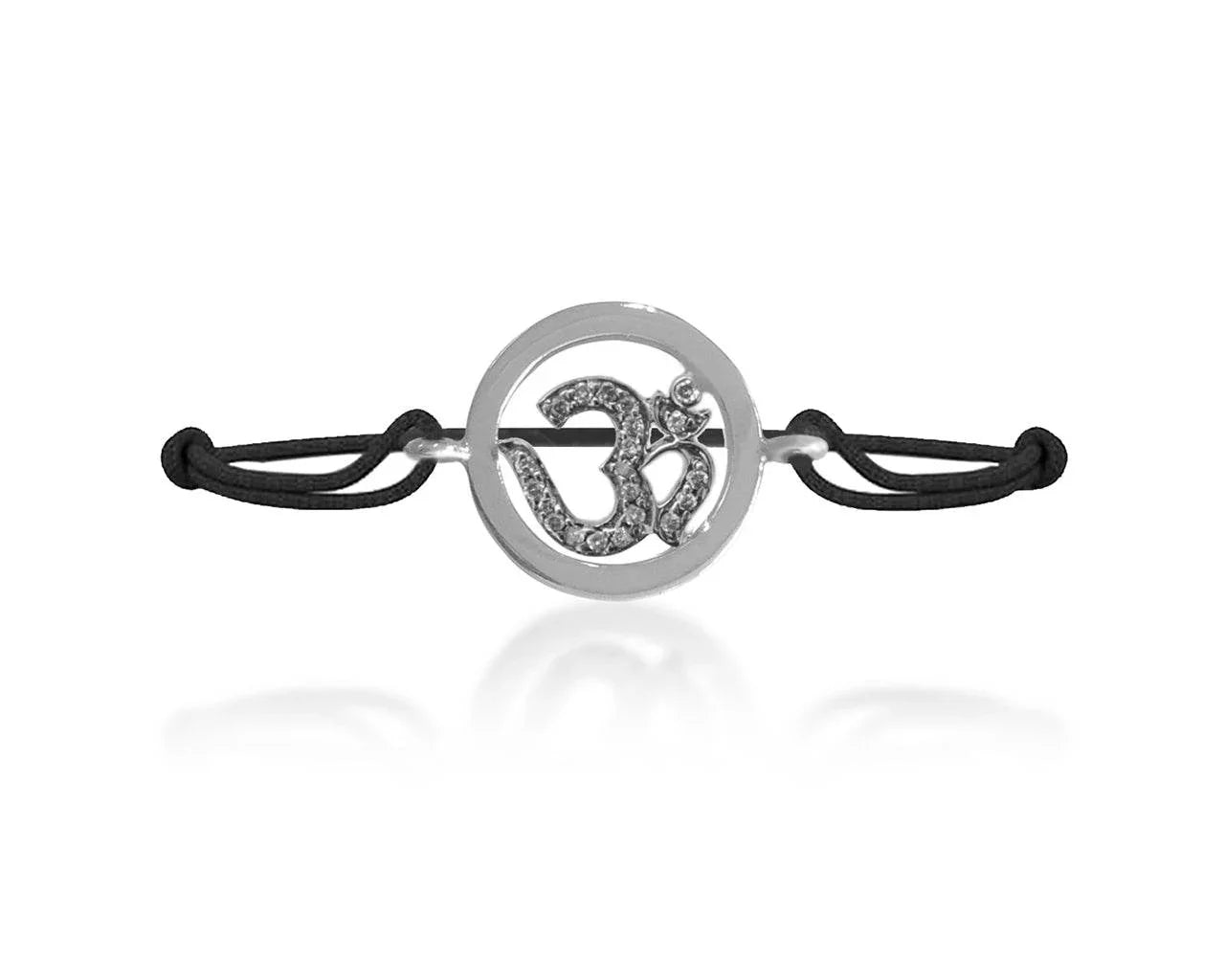 Om Inside Diamond Bracelet in Silver - Jewelslane