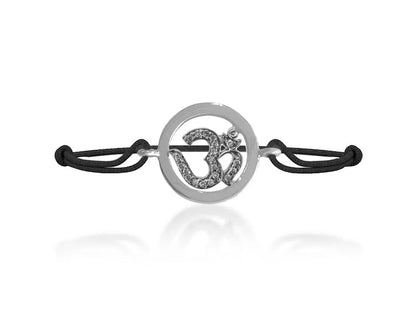 Om Inside Diamond Bracelet in Silver - Jewelslane