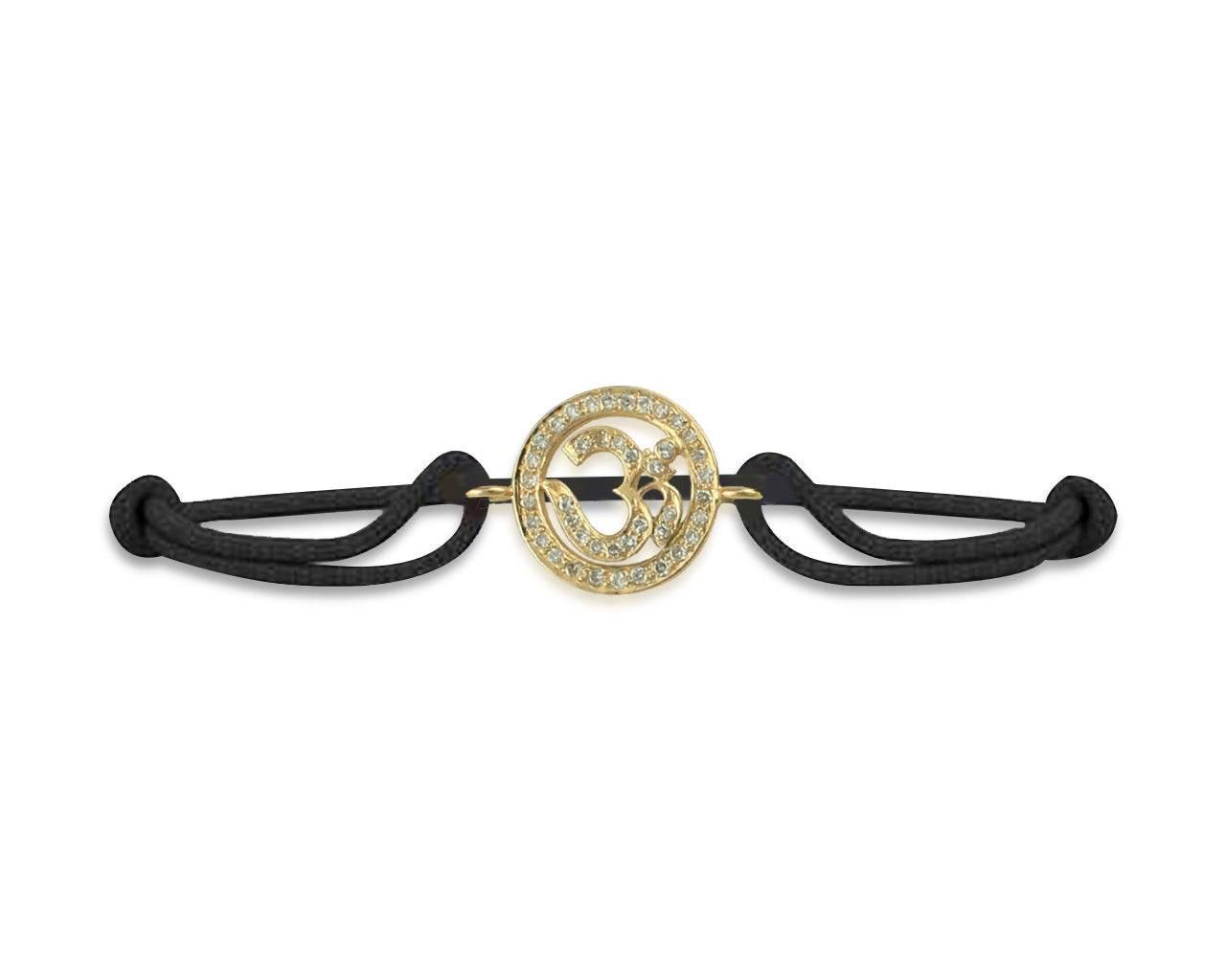 Om Bracelet in Gold Full Diamond 14mm - Jewelslane