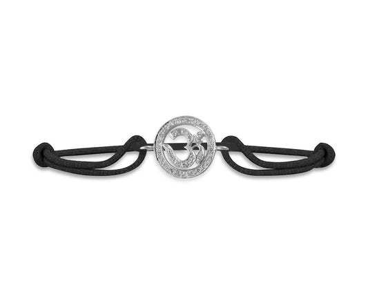 Om Bracelet in Silver with Forty-Two 0.24 Carats Diamonds - Jewelslane