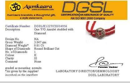 Om Single Diamond Gold Bracelet cum Pendant - Jewelslane