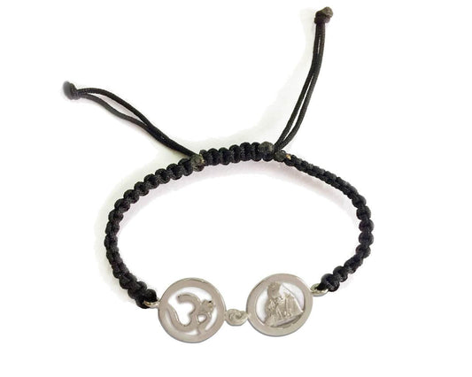 OM Sai silver bracelet on adjustable band - Jewelslane