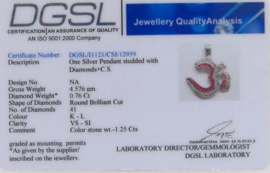 Om Pendant with Rubies and Diamonds - Jewelslane