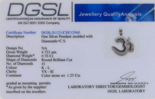 Om Pendant with Sapphire & Diamonds - Jewelslane