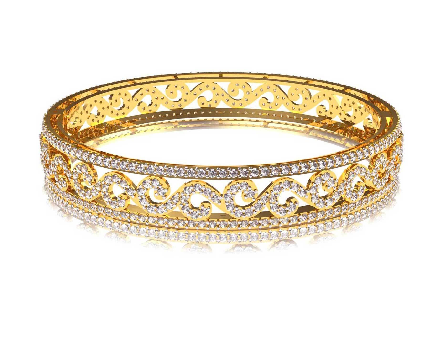 Alluring Diamond Bangle Pair - Jewelslane